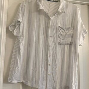Women White Striped Shirt